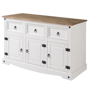 OS Home and Office Furniture Cottage Series Wood Buffet Sideboard in White