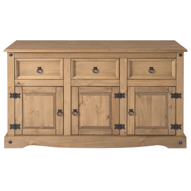 OS Home and Office Furniture Cottage Series Wood Buffet Sideboard in  Brown