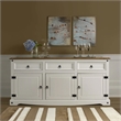 OS Home and Office Furniture Cottage Series Wood Buffet Sideboard in White