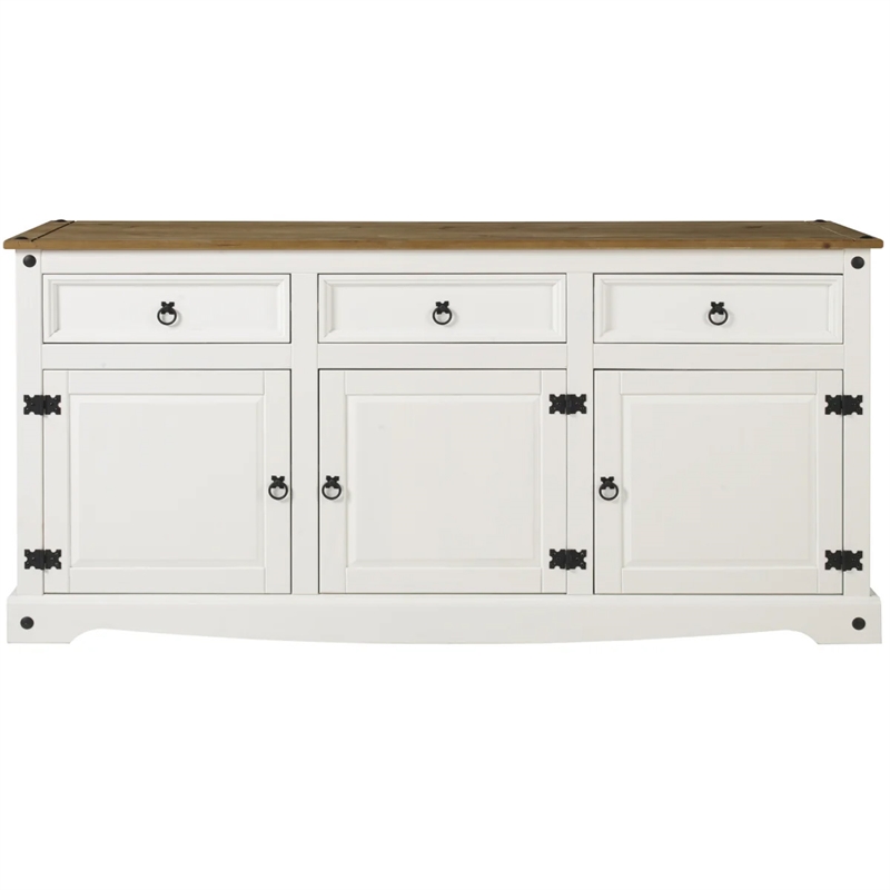 OS Home and Office Furniture Cottage Series Wood Buffet Sideboard in White
