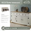 OS Home and Office Furniture Cottage Series Wood Buffet Sideboard in White