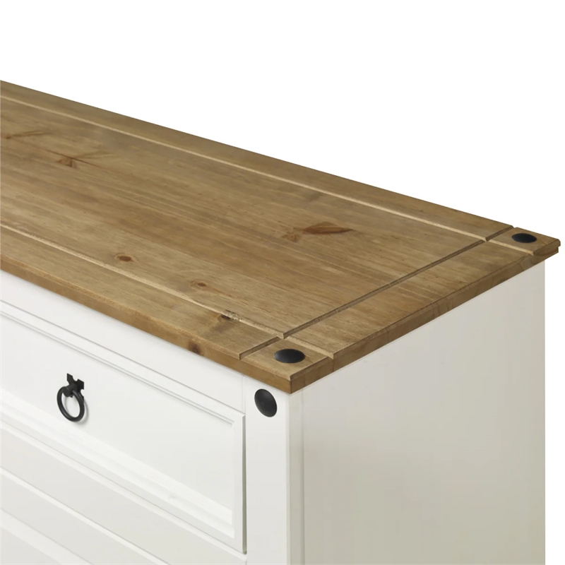 OS Home and Office Furniture Cottage Series Wood Buffet Sideboard in White