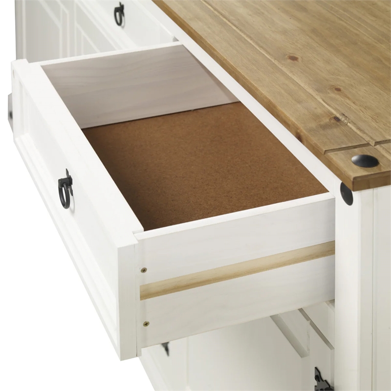 OS Home and Office Furniture Cottage Series Wood Buffet Sideboard in White