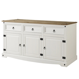 OS Home and Office Furniture Cottage Series Wood Buffet Sideboard in White