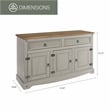 OS Home and Office Furniture Cottage Series Wood Buffet Sideboard in White