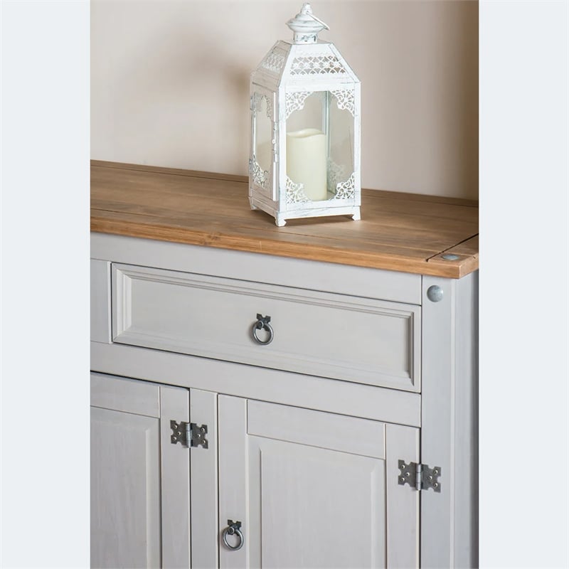 OS Home and Office Furniture Cottage Series Wood Buffet Sideboard in White