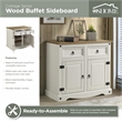 OS Home and Office Furniture Cottage Series Wood Buffet Sideboard in White