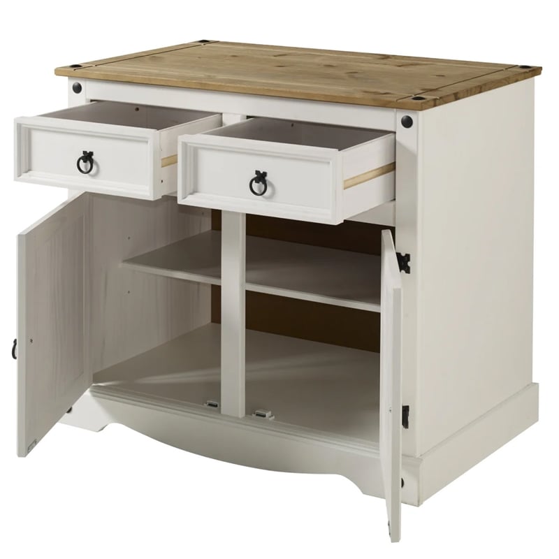 OS Home and Office Furniture Cottage Series Wood Buffet Sideboard in White