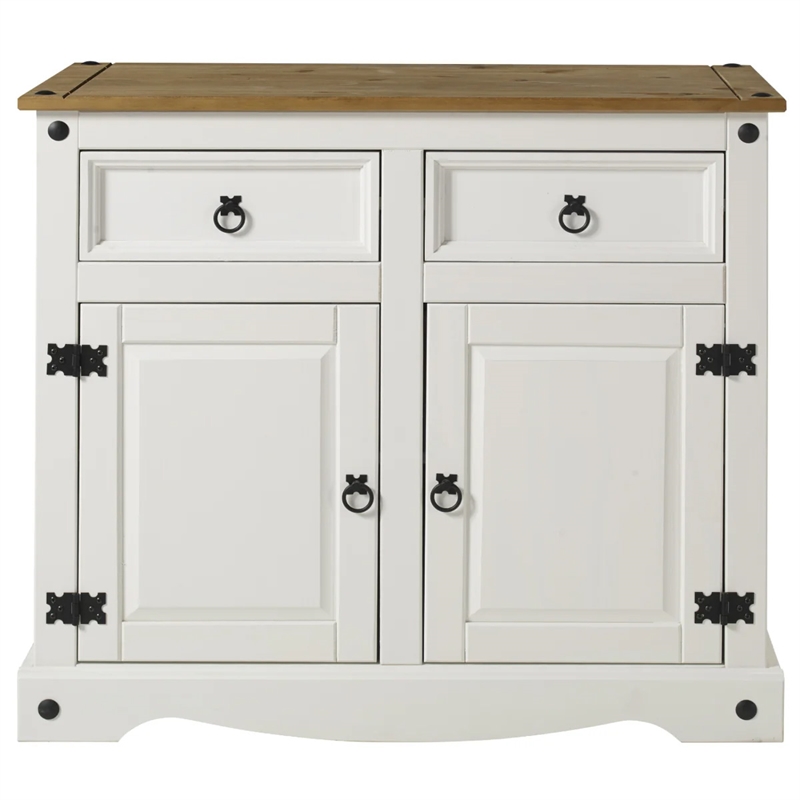 OS Home and Office Furniture Cottage Series Wood Buffet Sideboard in White