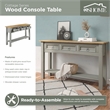 OS Home and Office Furniture Cottage Series Wood Hall Table Console in Gray