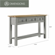 OS Home and Office Furniture Cottage Series Wood Hall Table Console in Gray