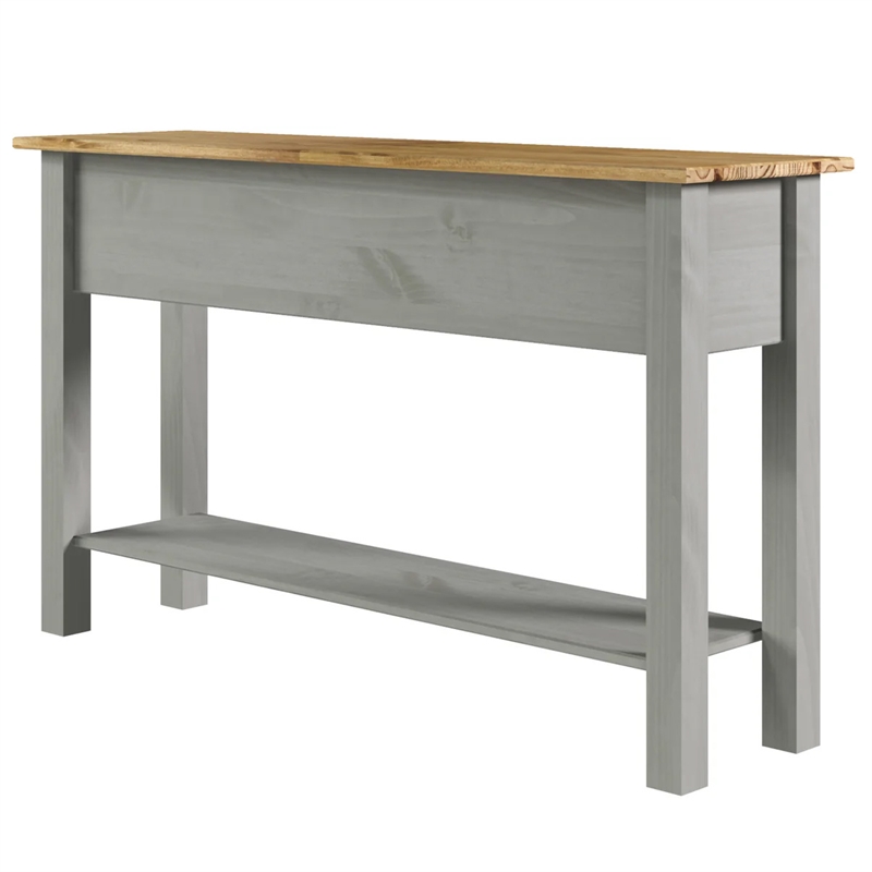 OS Home and Office Furniture Cottage Series Wood Hall Table Console in Gray