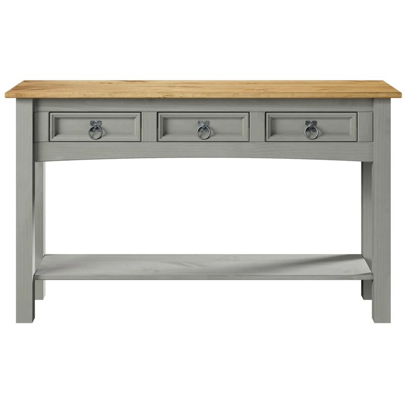 OS Home and Office Furniture Cottage Series Wood Hall Table Console in Gray