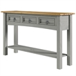 OS Home and Office Furniture Cottage Series Wood Hall Table Console in Gray
