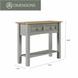 OS Home and Office Furniture Cottage Series Solid Wood Hall Table in Gray