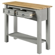 OS Home and Office Furniture Cottage Series Solid Wood Hall Table in Gray