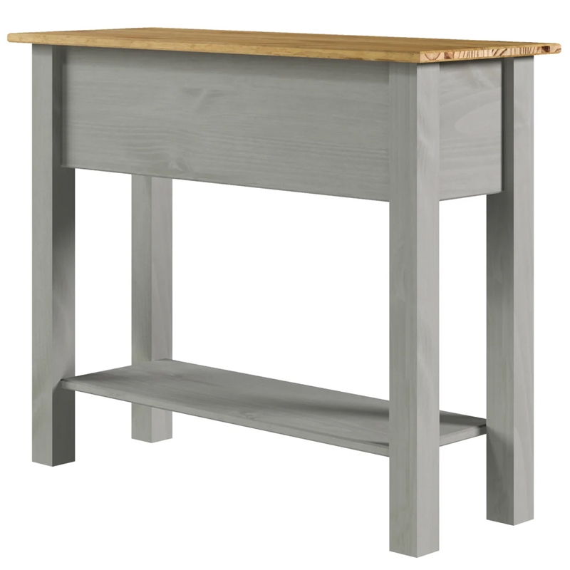 OS Home and Office Furniture Cottage Series Solid Wood Hall Table in Gray