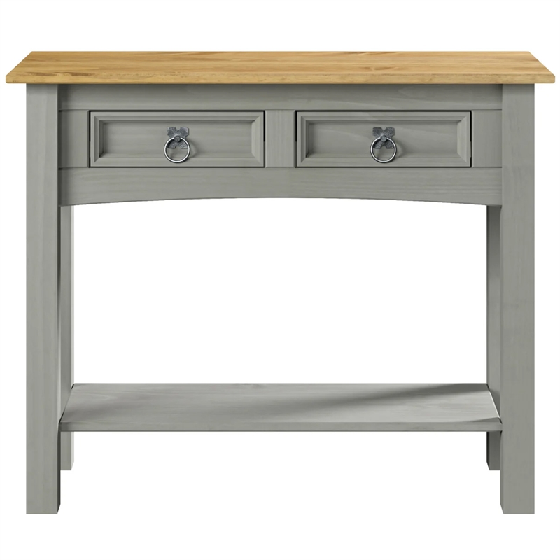 OS Home and Office Furniture Cottage Series Solid Wood Hall Table in Gray