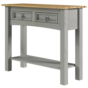 OS Home and Office Furniture Cottage Series Solid Wood Hall Table in Gray