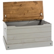 OS Home and Office Furniture Cottage Series Wood Storage Trunk in Gray