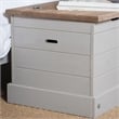 OS Home and Office Furniture Cottage Series Wood Storage Trunk in Gray