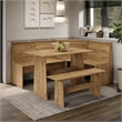 OS Home and Office Furniture Solid Pine Corner Dining Booth in Brown