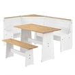 OS Home and Office Furniture Solid Pine Corner Dining Booth in White