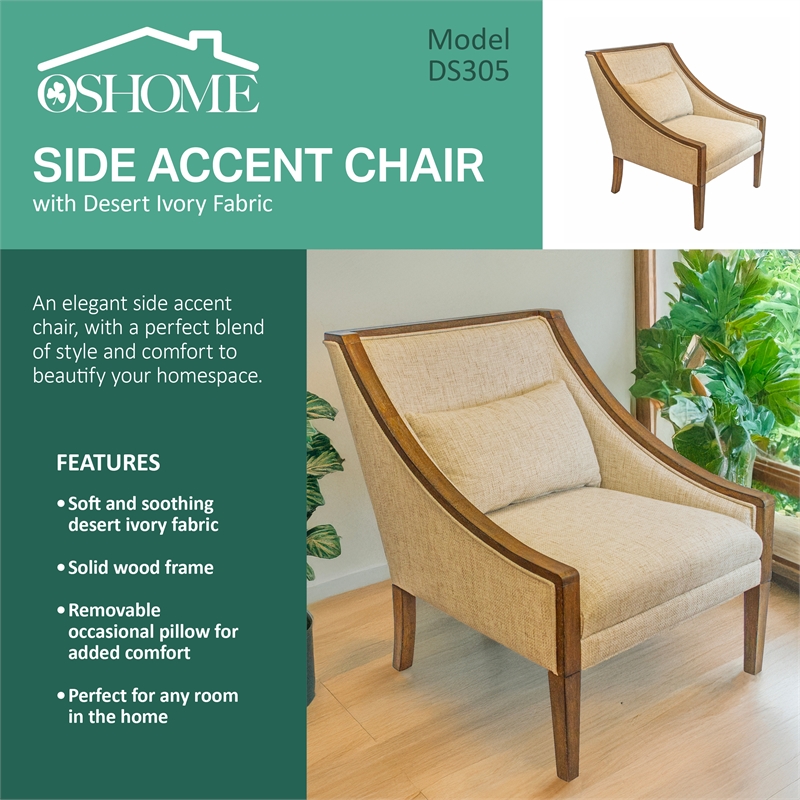 OS Home Occasional Side Accent Chair Model DS305 Desert Ivory