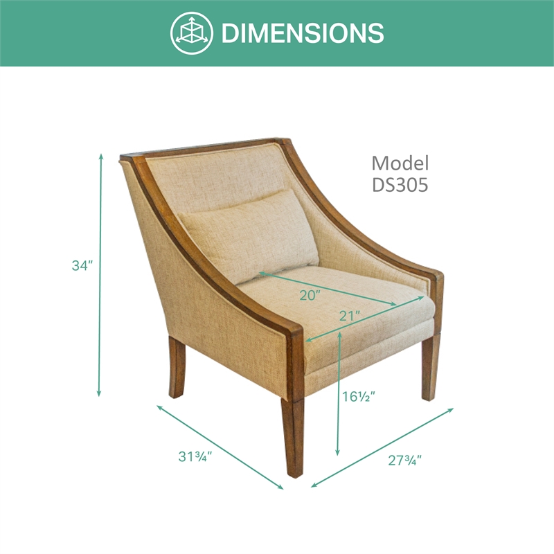 OS Home Occasional Side Accent Chair Model DS305 Desert Ivory