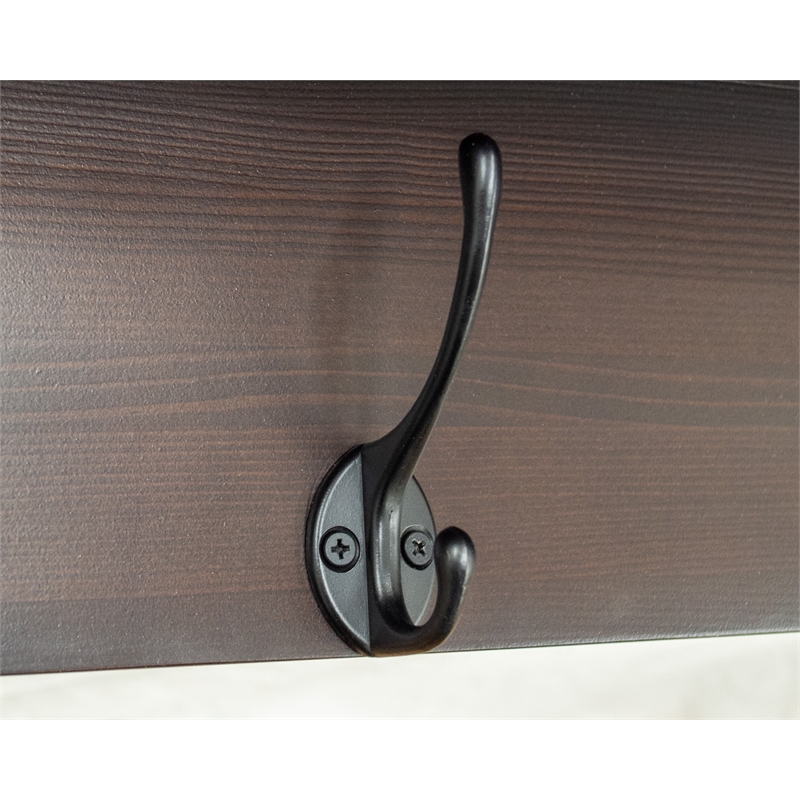 OS Home and Office Decorative Coat Rack and Storage Accent Rack in Espresso