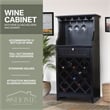 OS Home and Office Wine Cabinet in Black