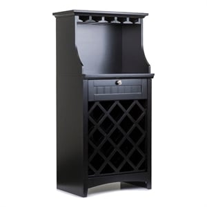 OS Home and Office Wine Cabinet in Black