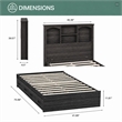 OSHOME Twin Size Black Bookcase Headboard and Twin Size Platform Mates Bed Combo