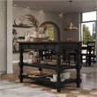 Solid Pine Farmhouse Kitchen Island/Prep Table in Harvest Black and Brown