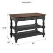 Solid Pine Farmhouse Kitchen Island/Prep Table in Harvest Black and Brown