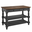 Solid Pine Farmhouse Kitchen Island/Prep Table in Harvest Black and Brown