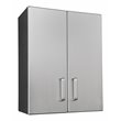 Tuff Stor 2-door Contemporary Wood Overhead Cabinet in Silver/Black