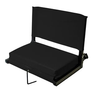 Outdoor Leisure Products 16&quot Transitional Metal Large Stadium Chairs in Black