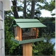 Classic Deluxe Bird Feeder made with HDPE in Green and Tudor Brown