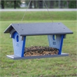 OUTDOOR LEISURE PRODUCTS Blue Bird Feeder Made with HDPE in Blue and Gray