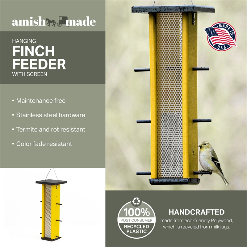OUTDOOR LEISURE PRODUCTS Finch Bird Feeder Made with High Density Poly Resin