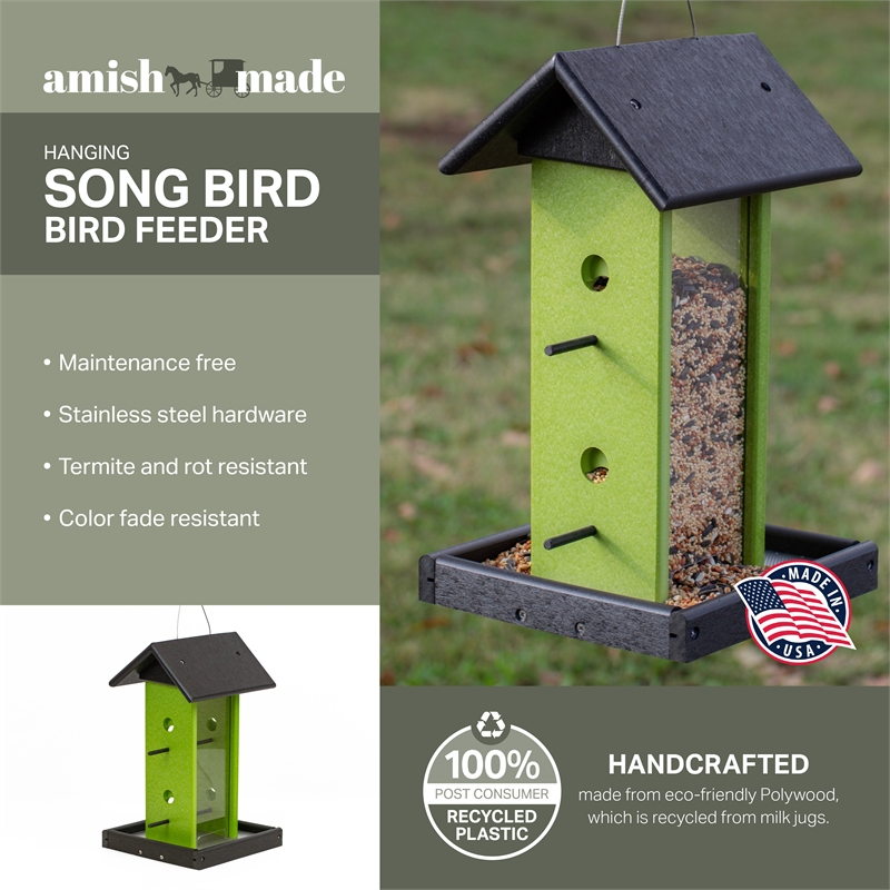 Outdoor Leisure Products Traditional Plastic Songbird Bird Feeder in Multi-Color