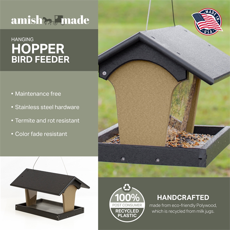 OUTDOOR LEISURE PRODUCTS Hopper Bird Feeder Made with High Density Poly Resin