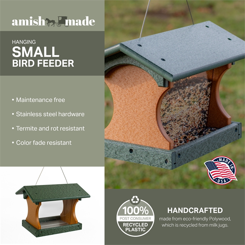 Outdoor Leisure Products Traditional Plastic Small Bird Feeder in Multi-Color