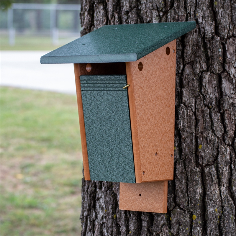 Outdoor Leisure Products Traditional Plastic Blue Bird House in Multi-Color