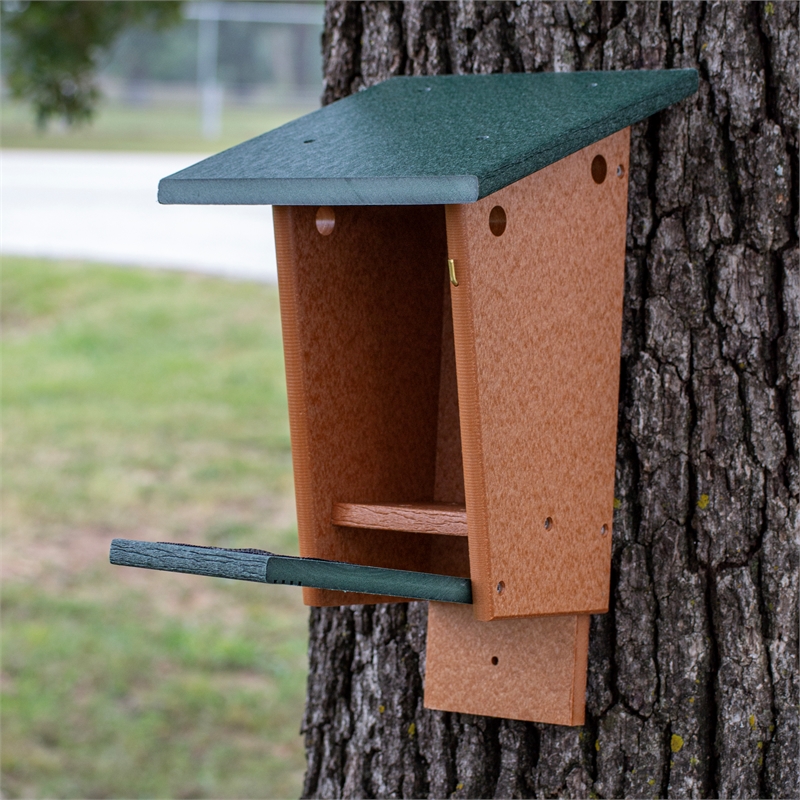 Outdoor Leisure Products Traditional Plastic Blue Bird House in Multi-Color