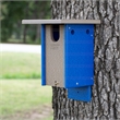 Outdoor Leisure Products Traditional Plastic Blue Bird House in Multi-Color