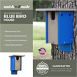 Outdoor Leisure Products Traditional Plastic Blue Bird House in Multi-Color