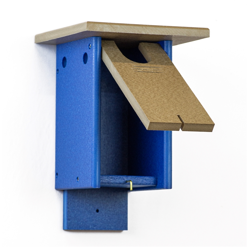 Outdoor Leisure Products Traditional Plastic Blue Bird House in Multi-Color