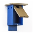 Outdoor Leisure Products Traditional Plastic Blue Bird House in Multi-Color